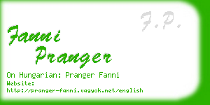 fanni pranger business card